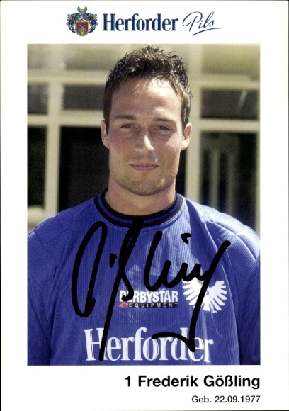 Autogrammkarte Fußballer Frederik Gößling, Preußen Münster, Autogramm