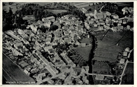 Postcard Bad Wurzach in Upper Swabia, aerial photograph