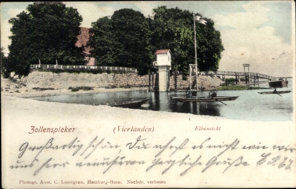 Postcard Hamburg Bergedorf Vierlande Kirchwerder Zollenspieker, Elbe