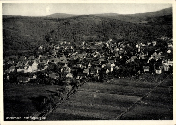 Postcard Oberurbach Urbach im Remstal, aerial photograph
