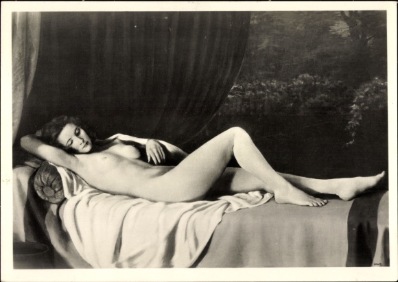 Artist Postcard Schult, Johann, The Resting One, Female Nude, HDK 410