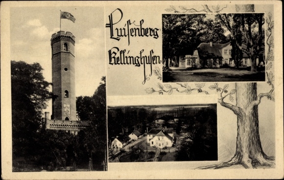 Ak Kellinghusen Schleswig Holstein, Luisenberg, Turm, Baum
