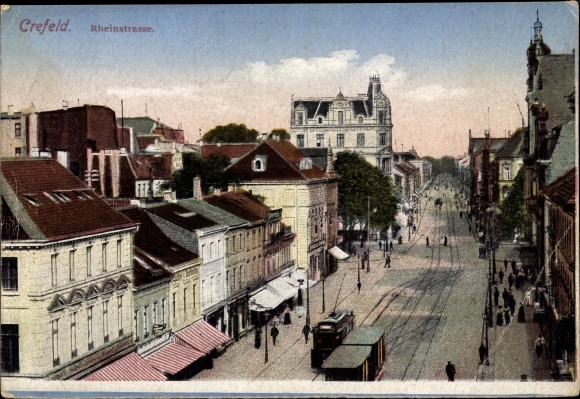 Ak Krefeld am Niederrhein, Rheinstraße