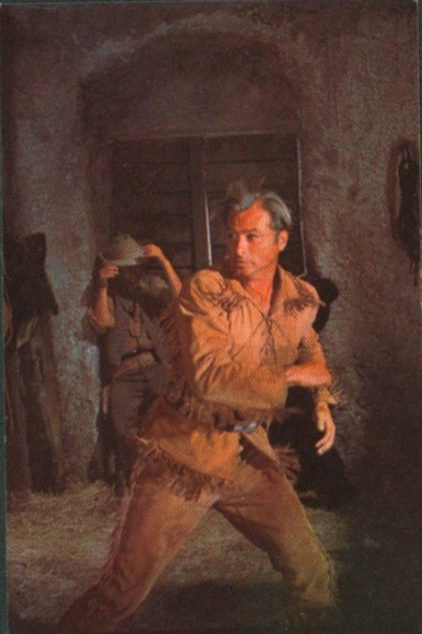 Collector's card Karl May, film scene Winnetou III, Among Vultures, No. 145 Old Shatterhand, Lex Barker