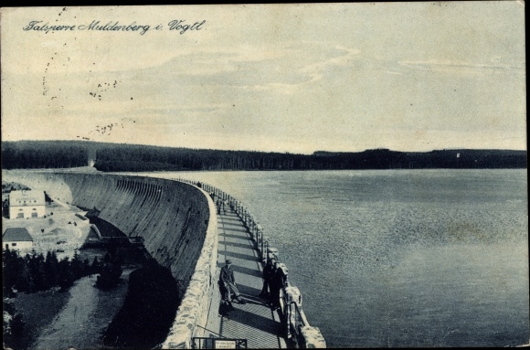 Postcard Muldenberg Grünbach im Vogtland, Muldenberg dam, view of the dam