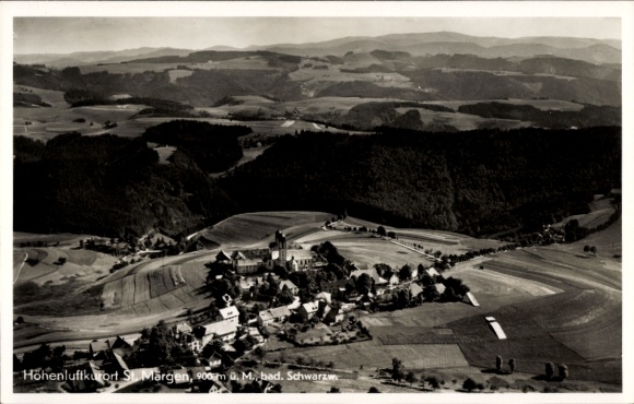 Postcard Sankt Märgen in the Black Forest, aerial photograph