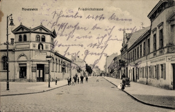 Ak Nowawes Babelsberg Potsdam, Friedrichstraße, heute Garnstraße, Geschäfte