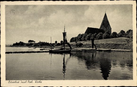 Postcard Kirchdorf Insel Poel Mecklenburg, church