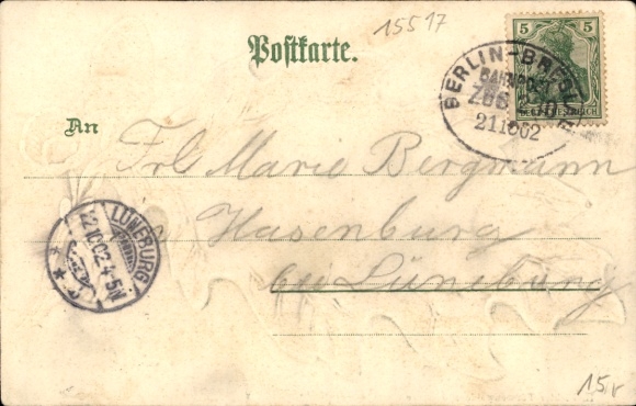 Präge Eichenblatt Litho Fürstenwalde an der Spree, Kriegerdenkmal u. Gymnasium