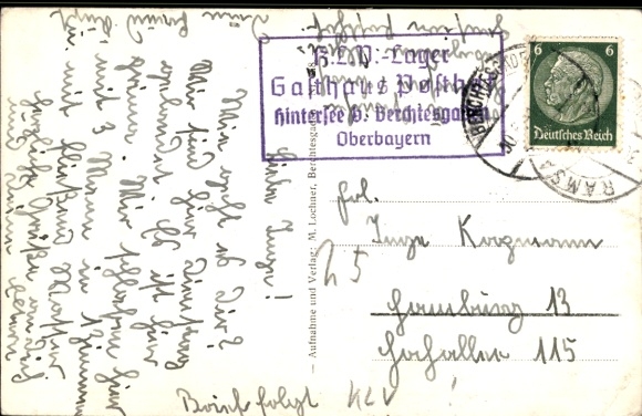 Postcard Ramsau in Berchtesgadener Land Upper Bavaria, Alpine Guesthouse, Hintersee