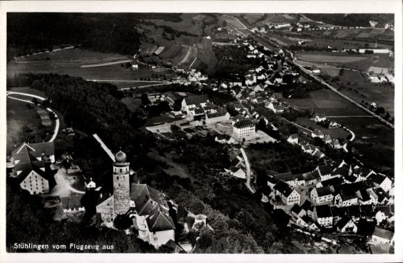 Ak Stühlingen im Schwarzwald Baden, Fliegeraufnahme