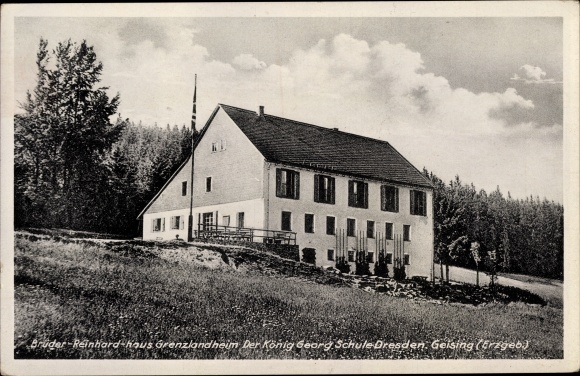 Postcard Geising Altenberg in the Ore Mountains, Reinhard Brothers Haus Grenzlandheim of the King George School