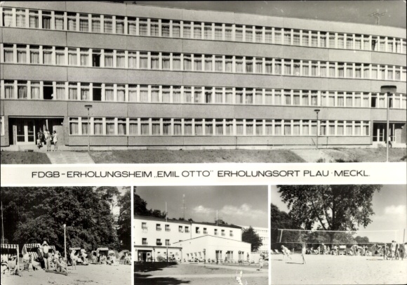 Postcard Plau am See Mecklenburg, Waldheim, FDGB-Recreational Home Emil Otto, Recreational Place, Building View,