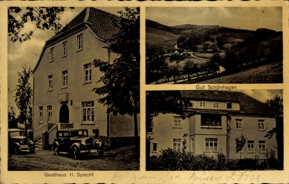 Postcard Egge Aerzen in the Weserbergland, Gut Schönhagen, Gasthaus H. Specht