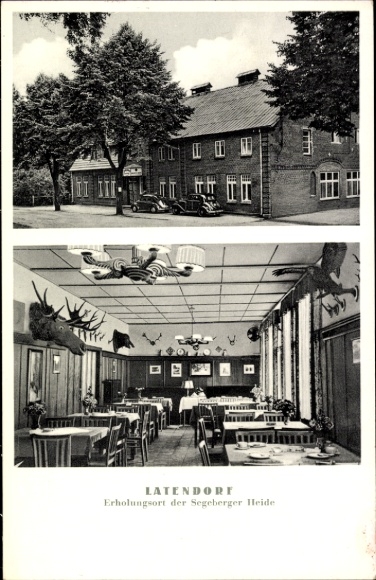 Postcard Latendorf in Holstein, Lindemann's Inn