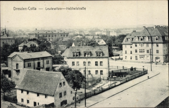 Postcard Dresden Cotta, on the corner of Leutewitzer Strasse and Hebbelstrasse
