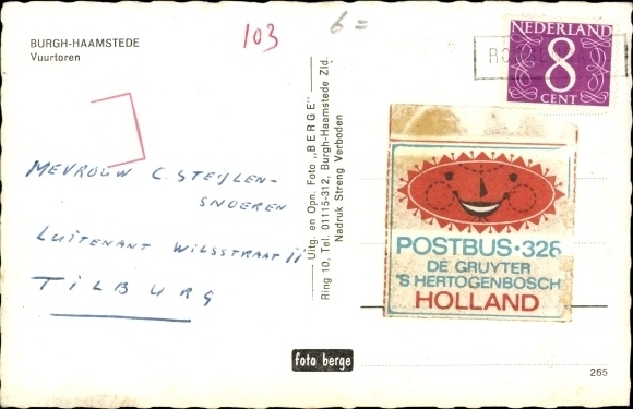 Postcard Burgh Haamstede Schouwen Duiveland Zeeland Netherlands, Vuurtoren