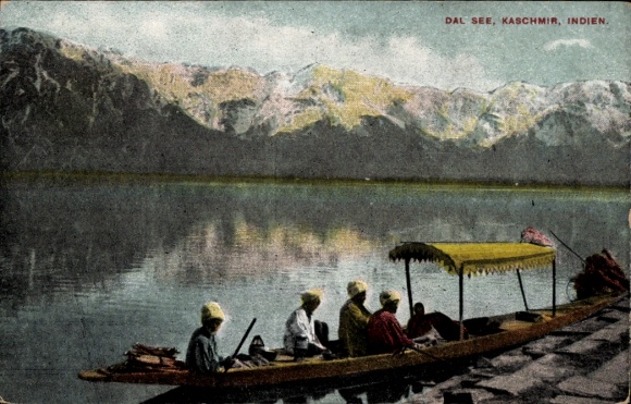 KP Kashmir, Pakistan, Indie, jezioro Dal, gondola, góry Himalaje