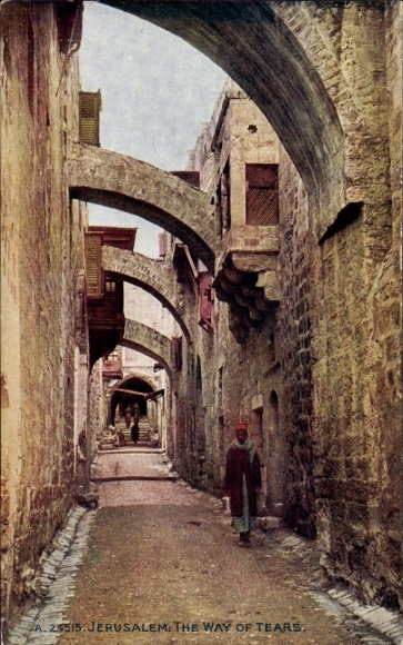 Postcard Jerusalem Israel, Way of Tears