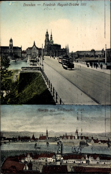 Ak Dresden Altstadt, Friedrich August-Brücke