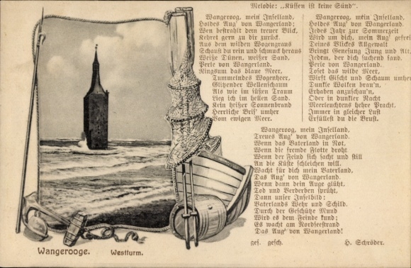 Song KP North Sea resort Wangerooge we Wschodniej Fryzji, Wieża Zachodnia, Całowanie nie jest grzechem
