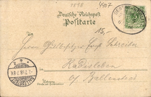 Chromo-Litho Oranienbaum Wörlitz Saxony Anhalt, Ducal Castle, Goldenes Horn Hotel