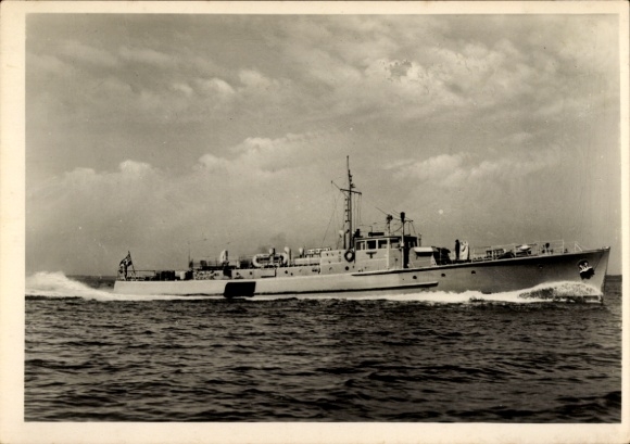 Foto Ak Deutsches Kriegsschiff, Räumboot, Kriegsmarine, Foto Drüppel
