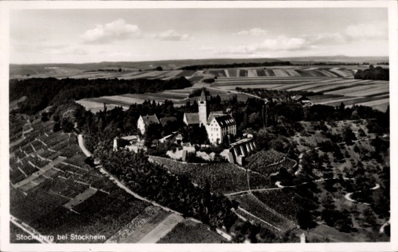 Postcard Stockheim Brackenheim, Stocksberg, aerial photograph