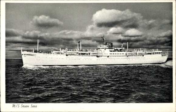 Postcard steamship MS Seven Seas, Europa Canada Line