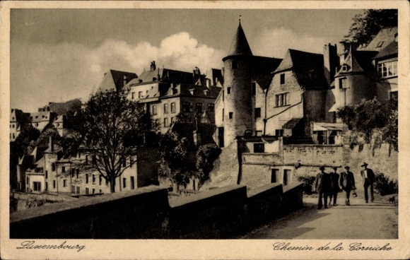 PC Luxembourg City, city view from Chemin de la Corniche, buildings