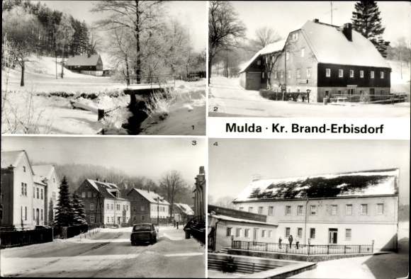 Postcard Mulda in the Ore Mountains, Karl Marx holiday camp, holiday home of the VEB Kombinat Feinmechanische Werke