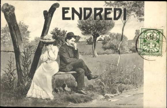 7 old artist PC days of the week, whole series, lovers, idyll