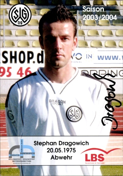 Autograph card footballer Stephan Dragowich, SG Wattenscheid 09, autograph