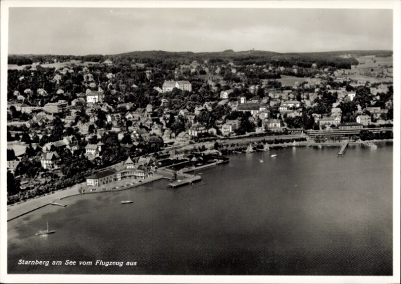 Postcard Starnberg am Starnberger See Upper Bavaria, aerial photograph