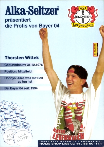 Autograph card footballer Thorsten Wittek, Bayer 04 Leverkusen, autograph