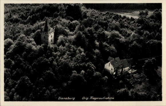 KP Ulm Greifenstein w Westerwald, Dianaburg, zdjęcie lotnicze