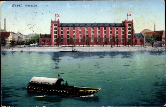 Postcard Bâle Basel City Switzerland, Barracks, St J. Ferry