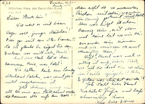 Artist Postcard Weiß, Franz, Volkslied, HDK 533