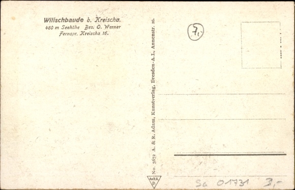 Postcard Kreischa near Dresden, Wilischbaude