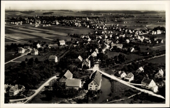 Postcard Ay Senden Bavaria, aerial photograph