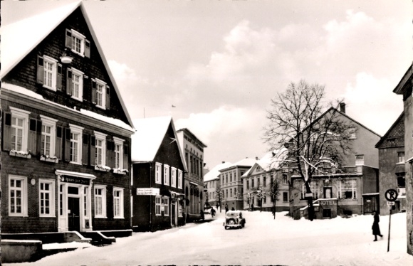 Ak Halver Sauerland, Haus zur Fuhr, hotel, in de winter