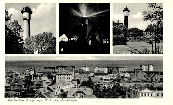 Postcard North Sea resort Wangerooge, view from the lighthouse, views from the lighthouse
