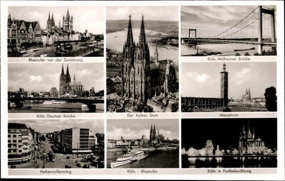 10 alte Ak Köln in Nordrhein Westfalen, diverse Ansichten
