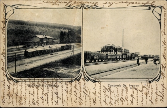 Ak Hagen in Westfalen, Fotografien von Tonwerk Dr.  Bahngleise, Gebäude