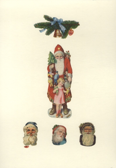 5 wafelków Świętego Mikołaja, zabawki, dziewczynka, głowy Świętego Mikołaja, wymiary ok. 13 x 5 do 3,5 x 3 cm