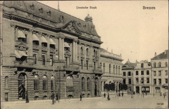Postcard Hanseatic City of Bremen, Deutsche Bank