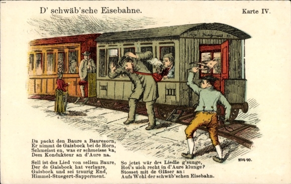 Song KP D' Swabian Railway, parowóz, kolej, mapa IV