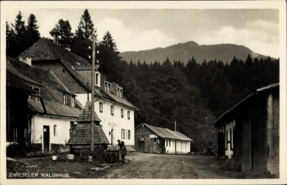 Postcard Zwieslerwaldhaus Zwieseler Waldhaus Lindberg in the Bavarian Forest, Gasthof Waldhaus
