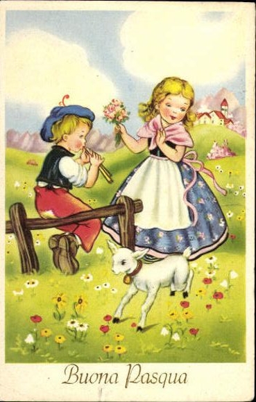 Set of 50 AK Easter chicks, lambs, religion etc.