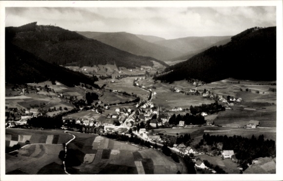 Postcard Mitteltal Baiersbronn in the Black Forest, aerial photograph